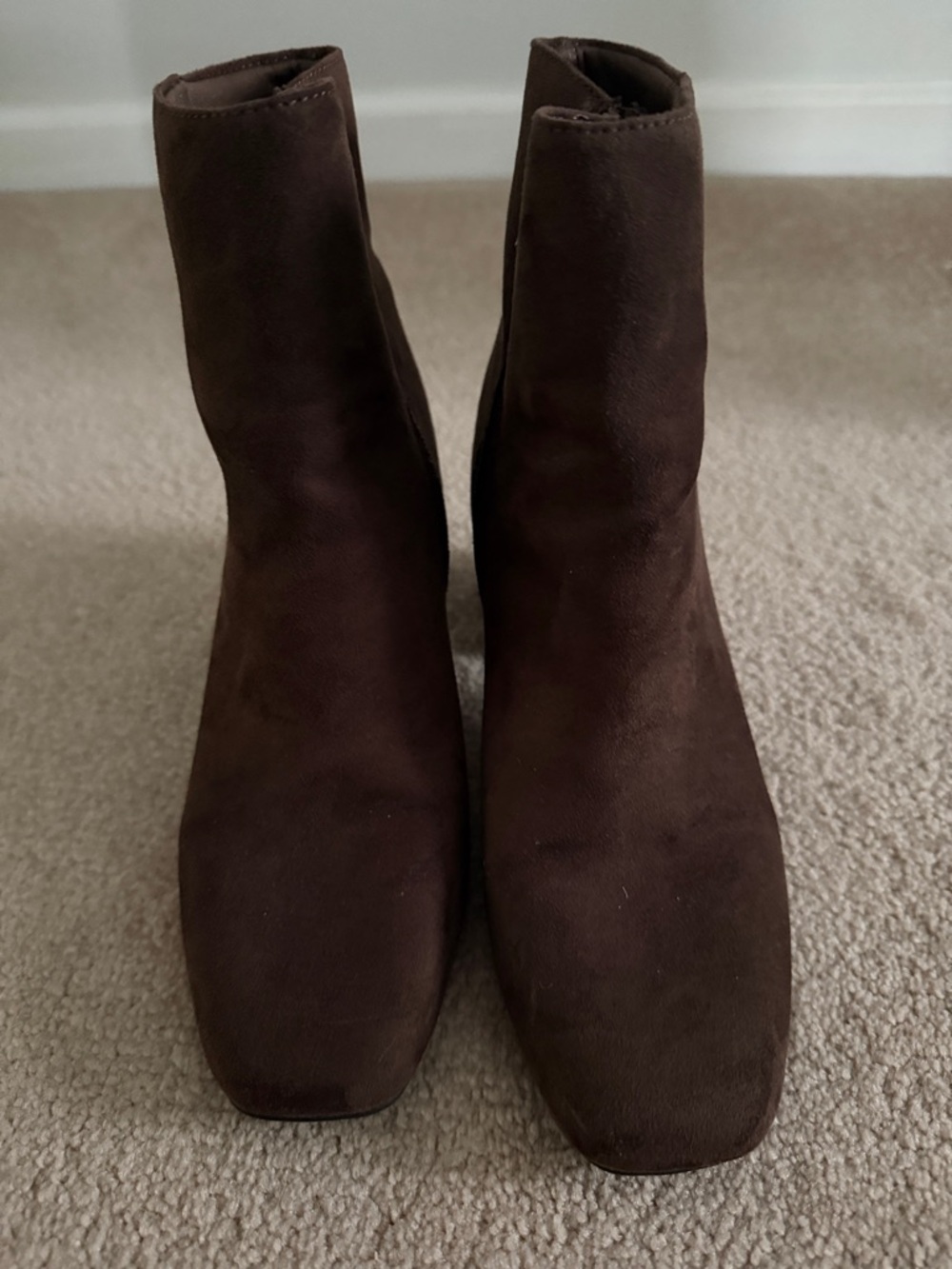 Old Navy Dark Brown Suede Ankle Booties